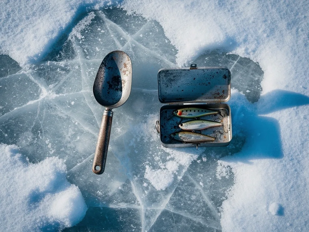Arctic fishing equipment texture