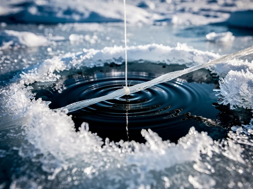 Tactical arctic fishing gear close-up